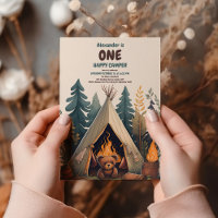 Un Feliz Camionero Madera Niños Primer Cumpleaños