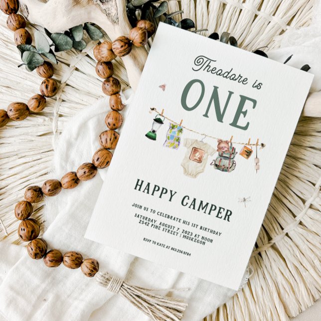 Invitación Un Feliz Campista cumpleaños 1 Camping (Subido por el creador)