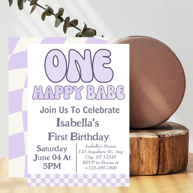 Invitación Un feliz Chica de Babe  del primer cumpleaños Fies (Subido por el creador)