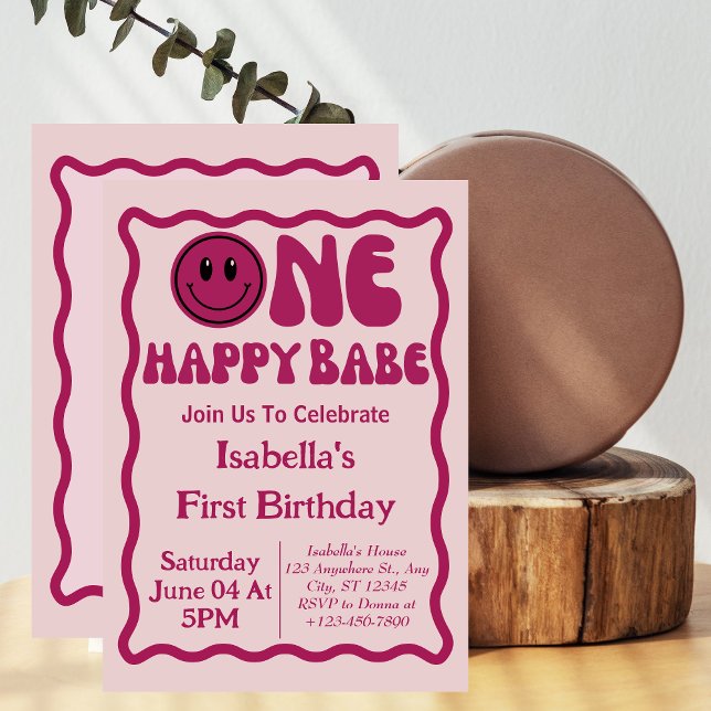 Invitación Un feliz Chica de Babe primer cumpleaños (Subido por el creador)