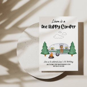 Invitación 🎉 Un Feliz Cumpleaños Camper - ¡Aventura Esperand