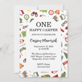 Invitación Un feliz cumpleaños de aventura de camper