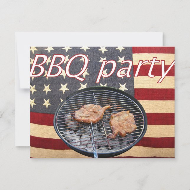 Invitación Un fiesta americano de barbacoa (Anverso)