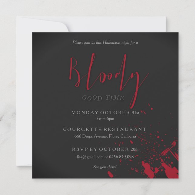 Invitación Un Fiesta aterrador (Anverso)