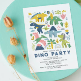 Invitación Un Fiesta chino salvaje se deshizo de los dinosaur