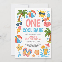 Invitación Un Fiesta de cumpleaños de Guay Babe Tropical