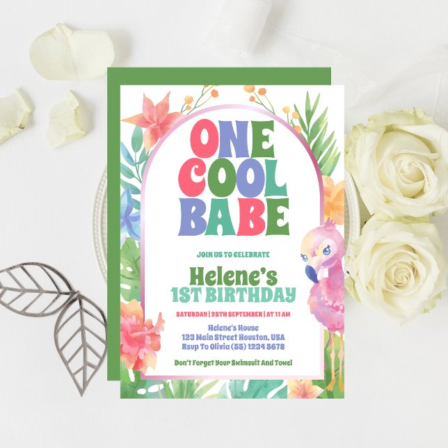 Invitación Un Fiesta de cumpleaños de Guay Babe Tropical Summ (Subido por el creador)