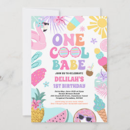 Invitación Un Fiesta de cumpleaños de Guay Babe Tropical Summ