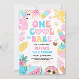 Invitación Un Fiesta de cumpleaños de Guay Babe Tropical Summ