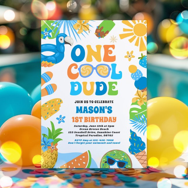 Invitación Un Fiesta de cumpleaños de verano tropical de Guay (Subido por el creador)
