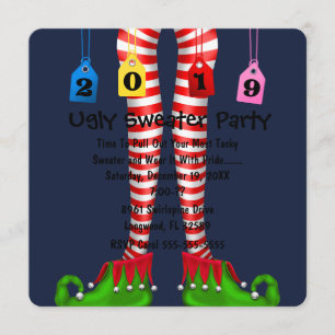 Invitación Un Fiesta de Navidad 2019 lleno de elfo invitado