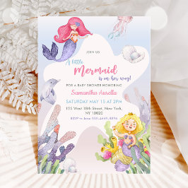 Invitación Un Fiesta de sirenas de Baby Shower