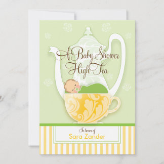 Invitación Un Fiesta de té de Baby Shower| Neutralidad de gén