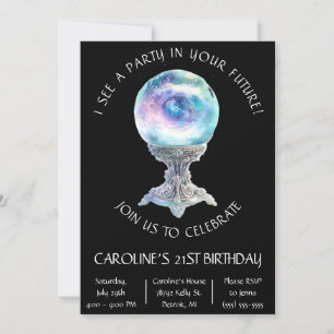 Invitación Un Fiesta en tu futuro, cumpleaños de Crystal Ball