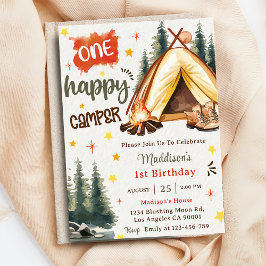 Invitación Un Fiesta feliz de Camper el primer cumpleaños