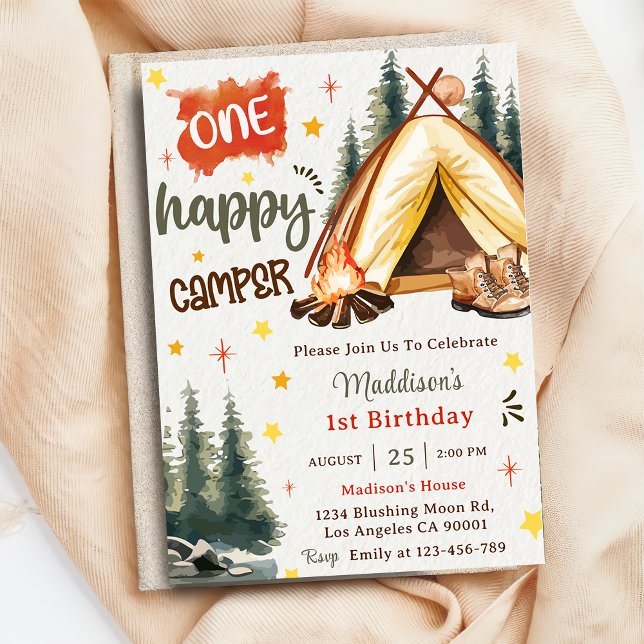 Invitación Un Fiesta feliz de Camper el primer cumpleaños (Subido por el creador)