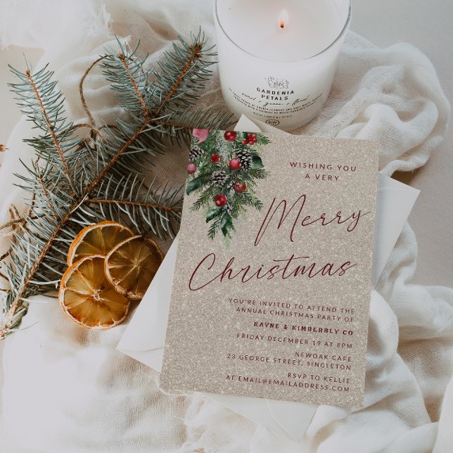Invitación Un Fiesta navideño muy feliz oro moderno (Subido por el creador)