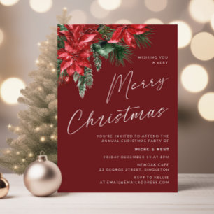 Invitación Un Fiesta navideño muy feliz rojo