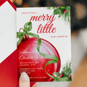 Invitación Un flaco verde rojo de Baby Shower