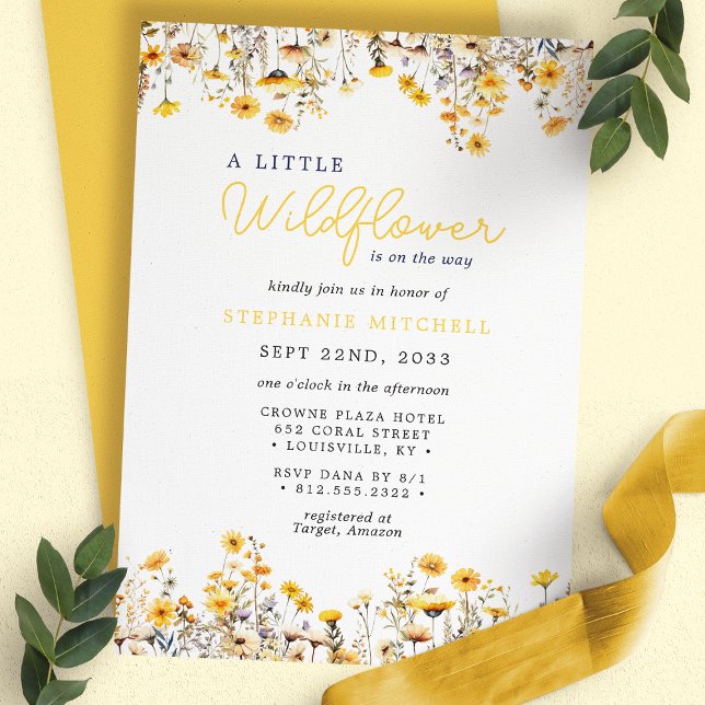 Invitación Un flor silvestre en camino a Boho Baby Shower (Subido por el creador)