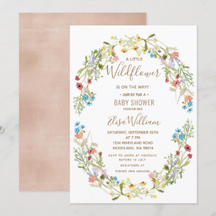 Invitación Un flor silvestre está en camino a Baby Shower Inv