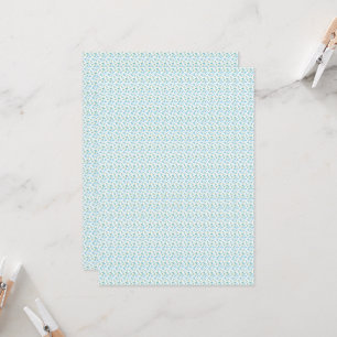Invitación un fondo blanco con flores azules y hojas verdes