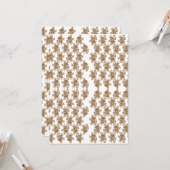 Invitación un fondo blanco con flores marrones en él (Anverso/Reverso In Situ)