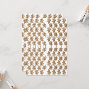 Invitación un fondo blanco con flores marrones en él