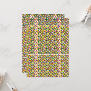 Invitación un fondo multicolor con cuadrados y puntos
