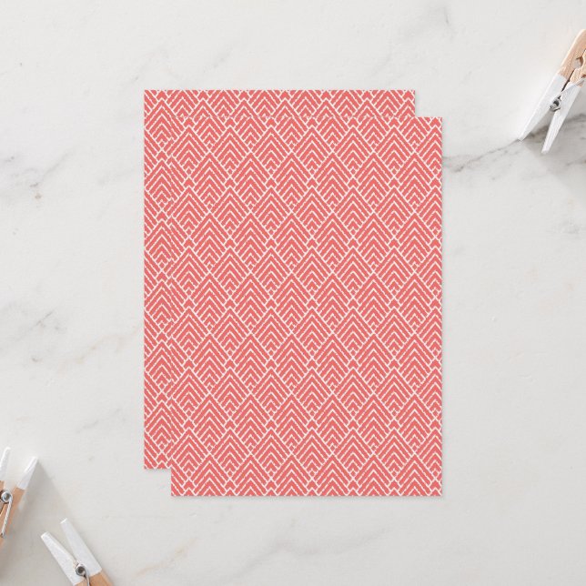 Invitación un fondo rojo y blanco con un patrón (Anverso/Reverso In Situ)