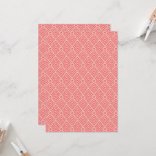 Invitación un fondo rojo y blanco con un patrón