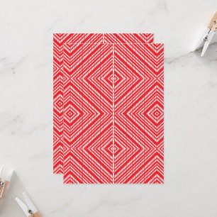 Invitación un fondo rojo y blanco con un patrón de diamante
