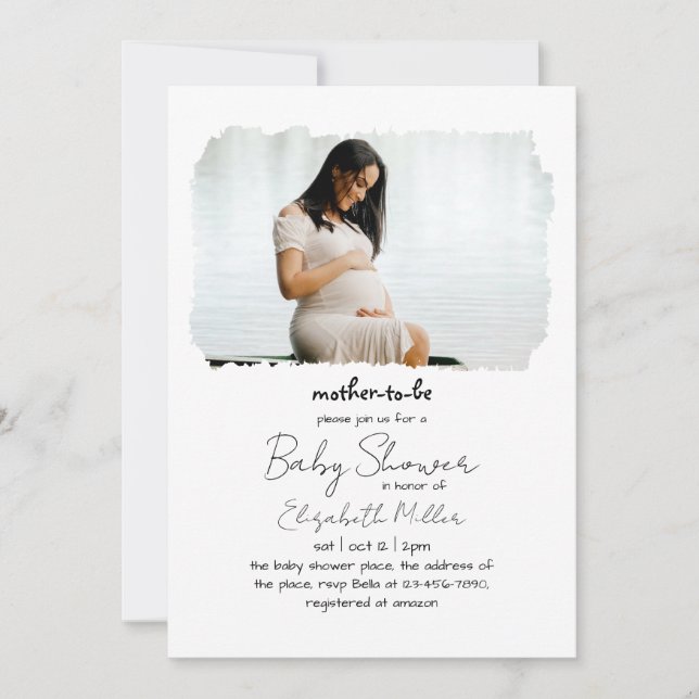 Invitación Un fotograma superposición de género Baby Shower n (Anverso)