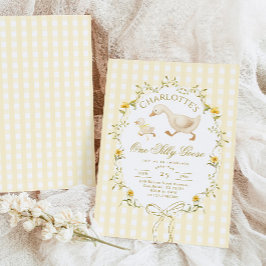 Invitación Un ganso tonto cumpleaños neutral 1er año