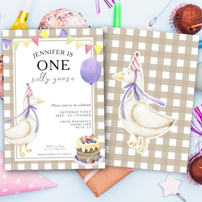 Invitación Un ganso tonto cumpleaños neutral de género (Subido por el creador)