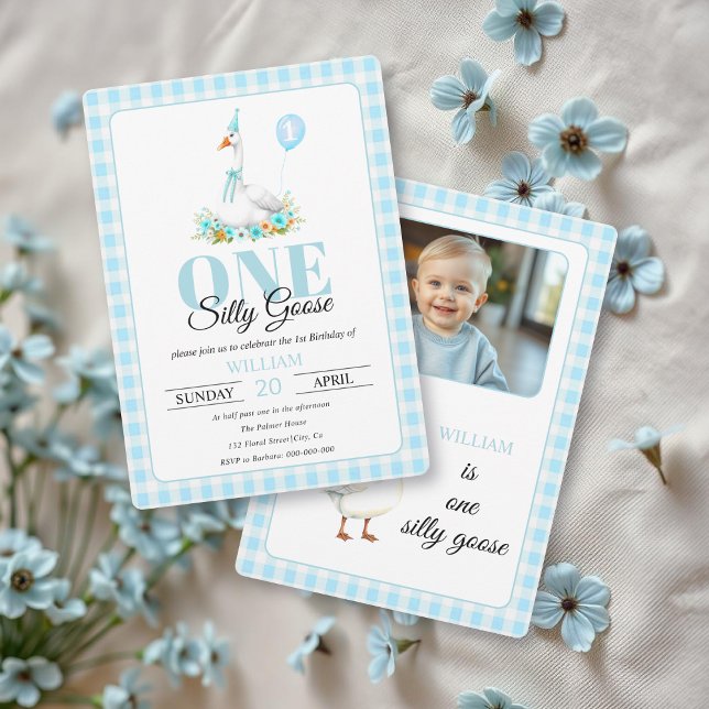 Invitación Un ganso tonto, el primer cumpleaños del chico de  (Subido por el creador)