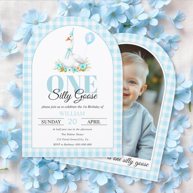Invitación Un ganso tonto, primer cumpleaños de un chico de g (Subido por el creador)
