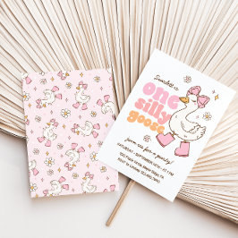 Invitación Un ganso tonto rosa cumpleaños 1
