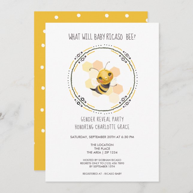 Invitación Un género muy lindo revela lo que hará que el bebé (Anverso / Reverso)