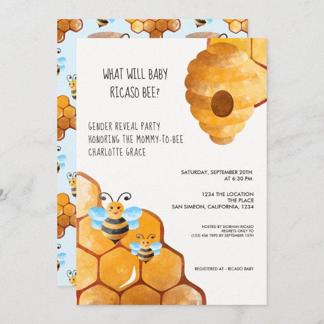 Invitación Un género muy lindo revela lo que hará que el bebé (Anverso / Reverso)