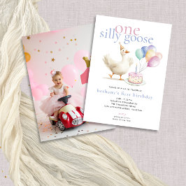 Invitación Un globo fotográfico de una tonta gansa primer cum