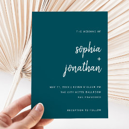 Invitación Un guión Minimalista moderno profundamente Verde a