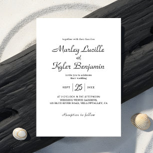 Invitación Un guión moderno de moda nombra a un Boda Minimali