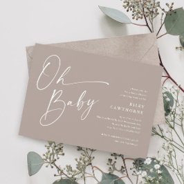 Invitación Un guión moderno neutral Oh Baby Shower