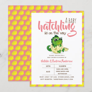 Invitación Un Hatchling De Bebés Está En Camino De Dinosaurio