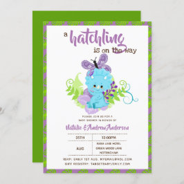 Invitación Un Hatchling está en camino de Dinosaur Baby Showe