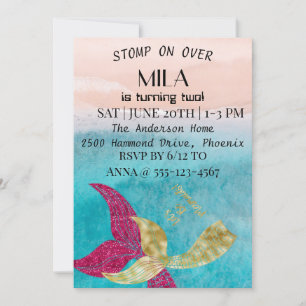 Invitación Un hermoso mundo marino lleno de sirenas para ti i