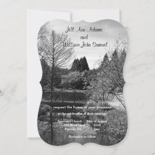 Invitación Un hermoso paisaje de lago para una boda