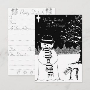 Invitación Un hombre de nieve lindo sonriendo para la invitac