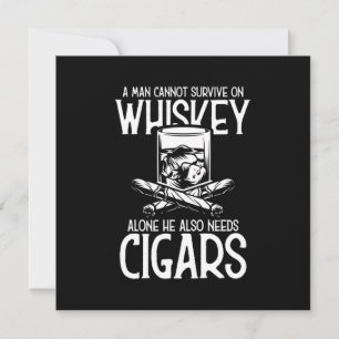 Invitación Un hombre que ama el whisky y el cigarro